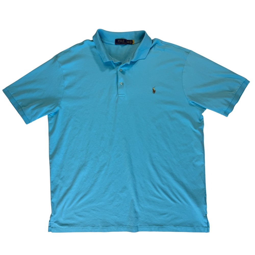 Ralph Lauren Mens Polo Shirt 2XLT Blue Preppy Golf Country Club Casual Luxury